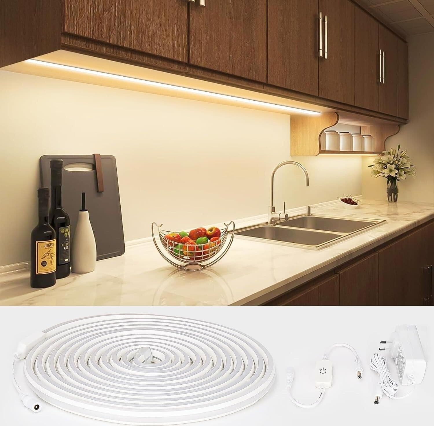 Striscia LED Sottopensile 2 m Bianco Caldo LED 3000 K Bianco Caldo adesiva Lemom in Nastri LED CL Store - Battipaglia, commercioVirtuoso.it
