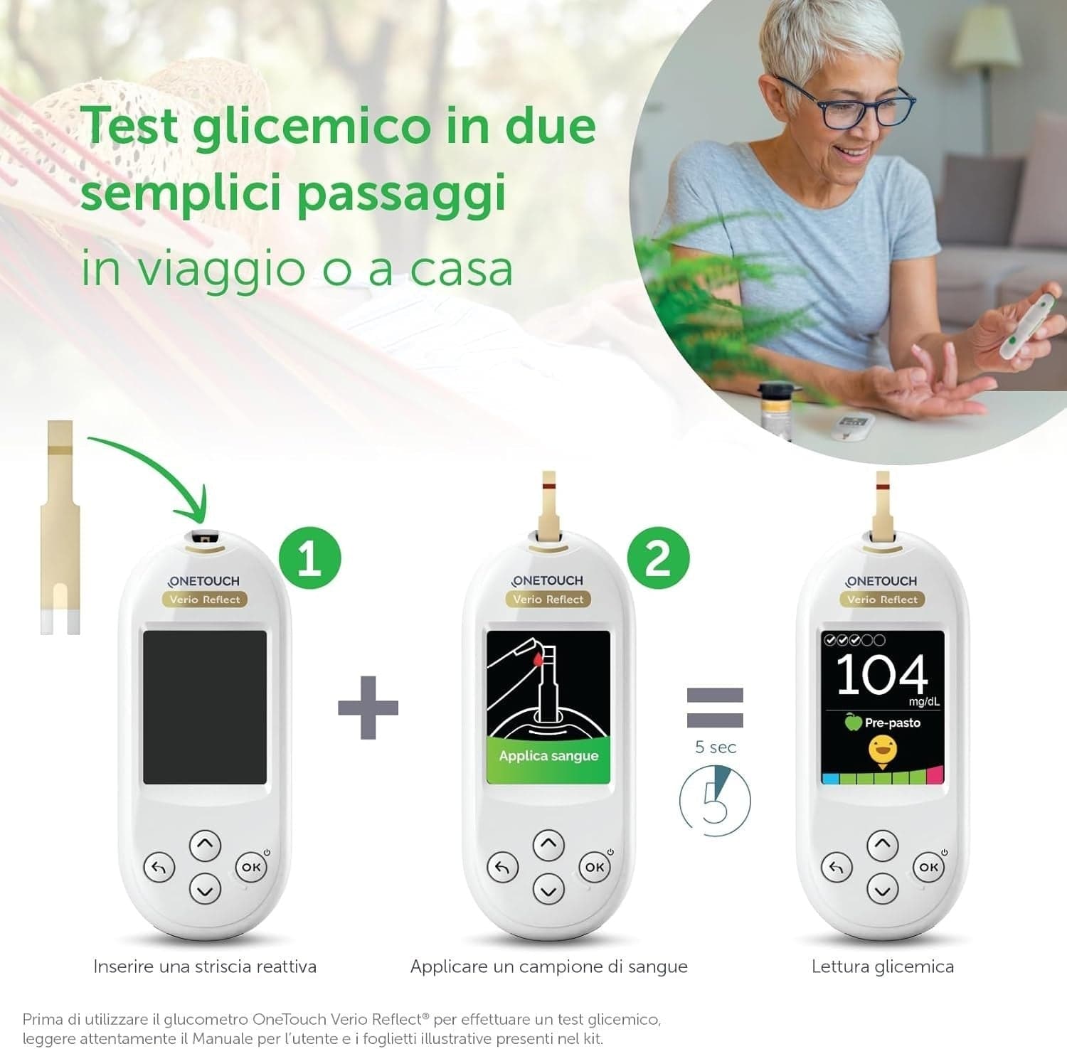 Glucometro OneTouch Verio Reflect®  Sistema di automonitoraggio della glicemia in Misuratori di glucosio nel sangue CL Store - Battipaglia, commercioVirtuoso.it