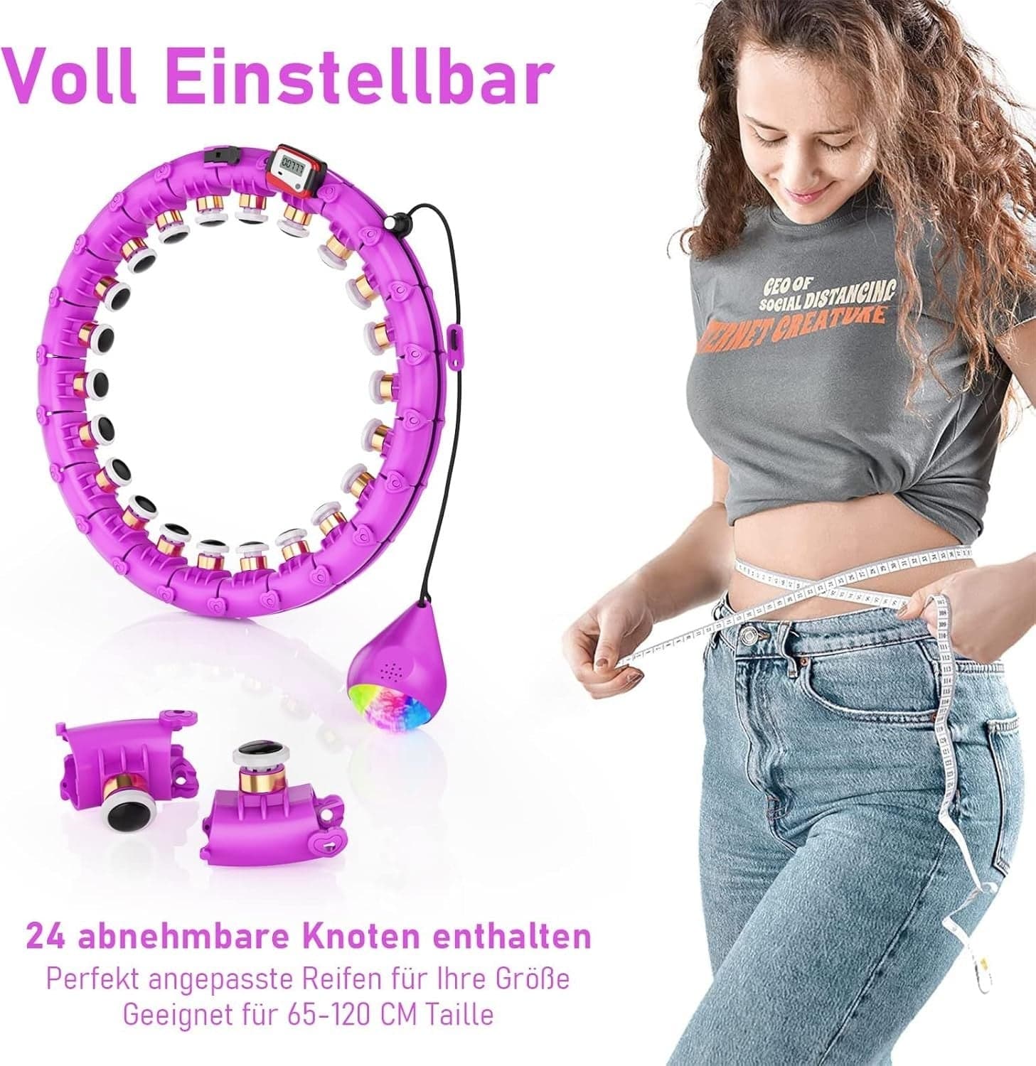 Hoola Hoop Pneumatico Adulti 24 Ruote Regolabili con Massaggio a 360 Gradi e Dat in Anelli da ginnastica CL Store - Battipaglia, commercioVirtuoso.it