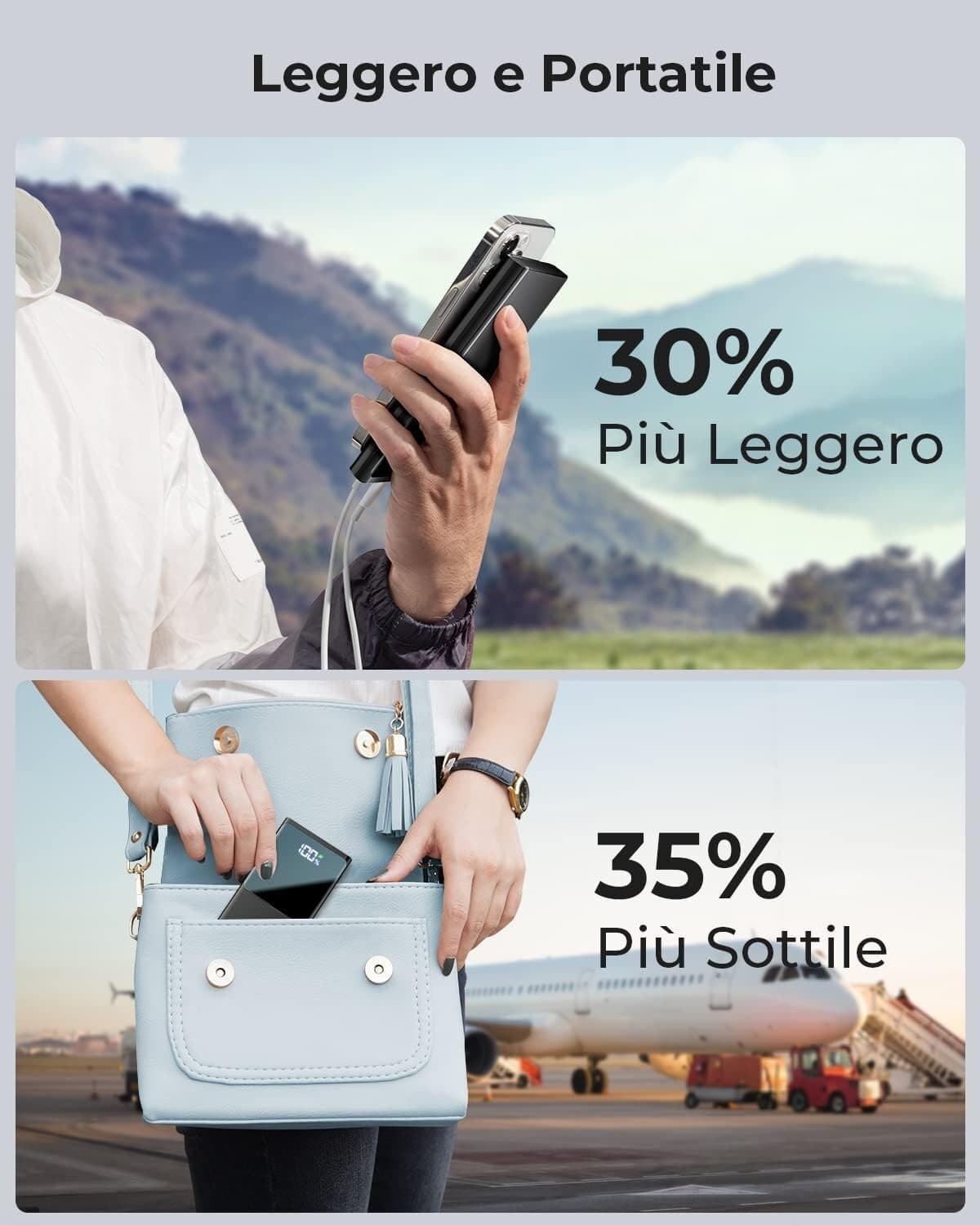 Power Bank 10500mAh Ultra Sottile & Leggero Caricatore Portatile con 3 Uscite in Caricabatterie portatile CL Store - Battipaglia, commercioVirtuoso.it