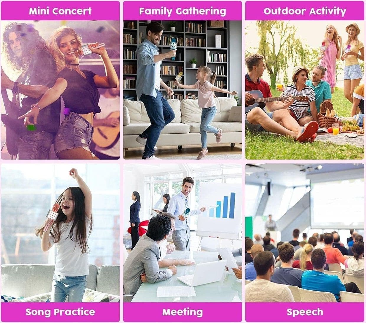 Microfono Wireless pink WS-858 Altoparlante Cassa Integrata Bluetooth Portatile in Sistemi PA CL Store - Battipaglia, commercioVirtuoso.it