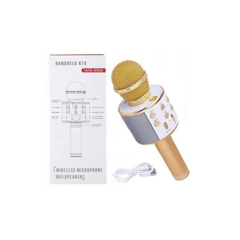 Microfono Wireless rose gold WS-858 Altoparlante Cassa Integrata Bluetooth in Console Karaoke CL Store - Battipaglia, commercioVirtuoso.it