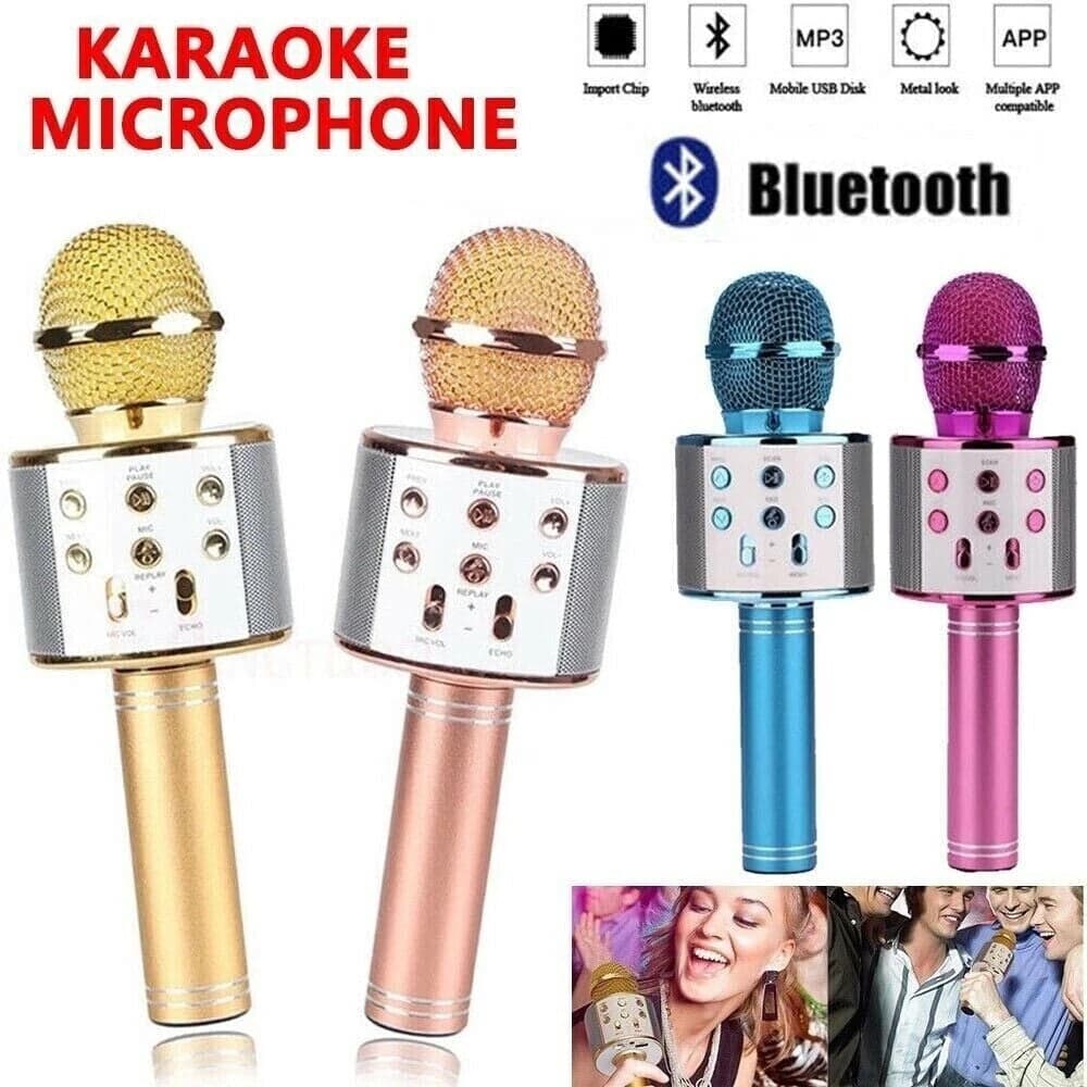 WS858 Microfono karaoke wireless Bluetooth 5 in 1 con luci a LED Altoparlante in Console Karaoke CL Store - Battipaglia, commercioVirtuoso.it