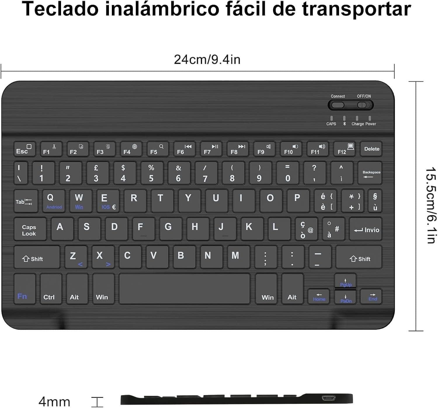 WAVATA Tastiera Bluetooth Wireless Portatile da 10 Pollici ricaricabile in  CL Store - Battipaglia, commercioVirtuoso.it