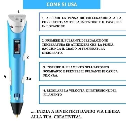 FANDYM Penna 3D Professionale stampe disegni tridimensionali kit filamenti in Penne per stampa 3D CL Store - Battipaglia, commercioVirtuoso.it