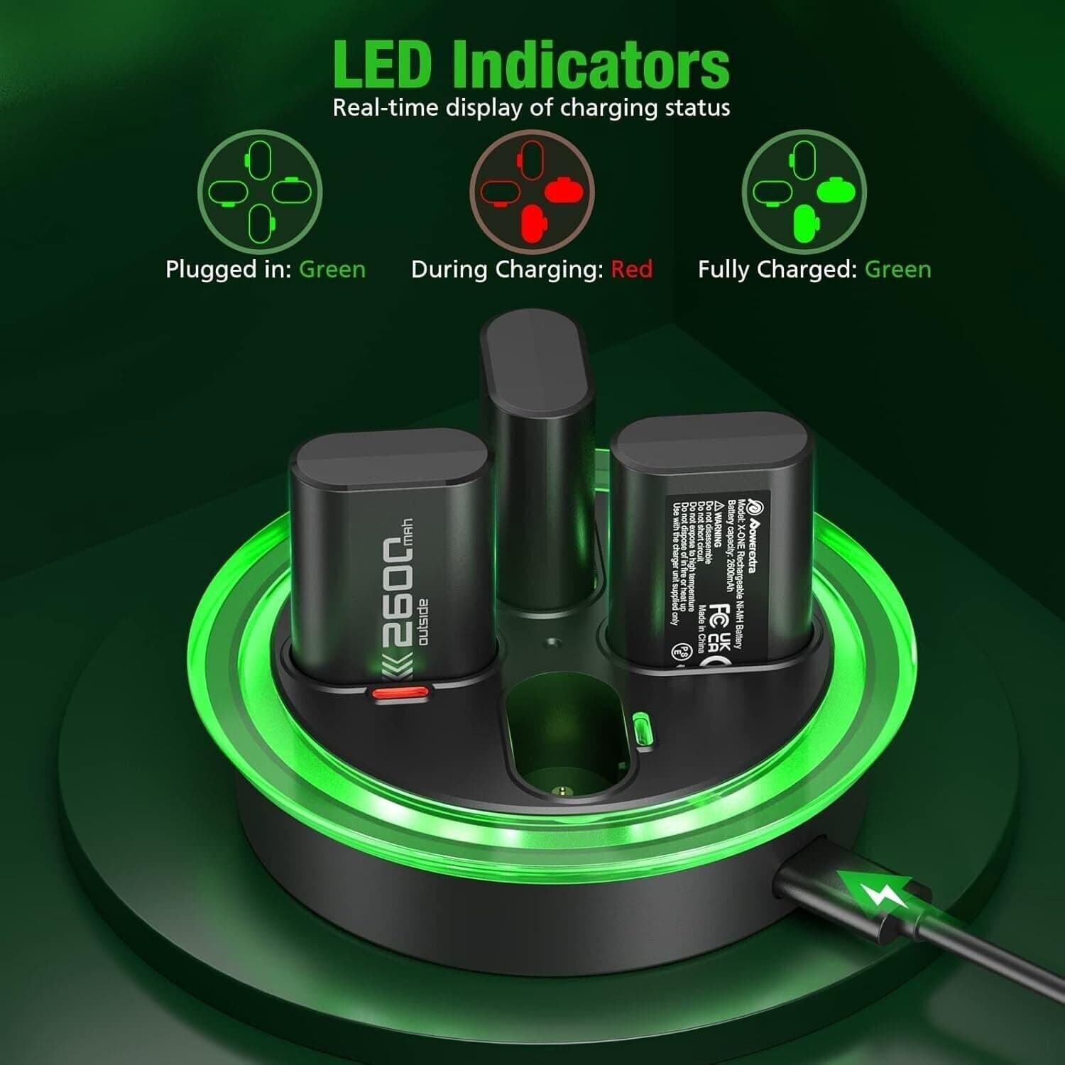 Batteria ricaricabile ad alta capacità compatibile con controller Xbox One S/X, in Kit di batterie e caricatore CL Store - Battipaglia, commercioVirtuoso.it