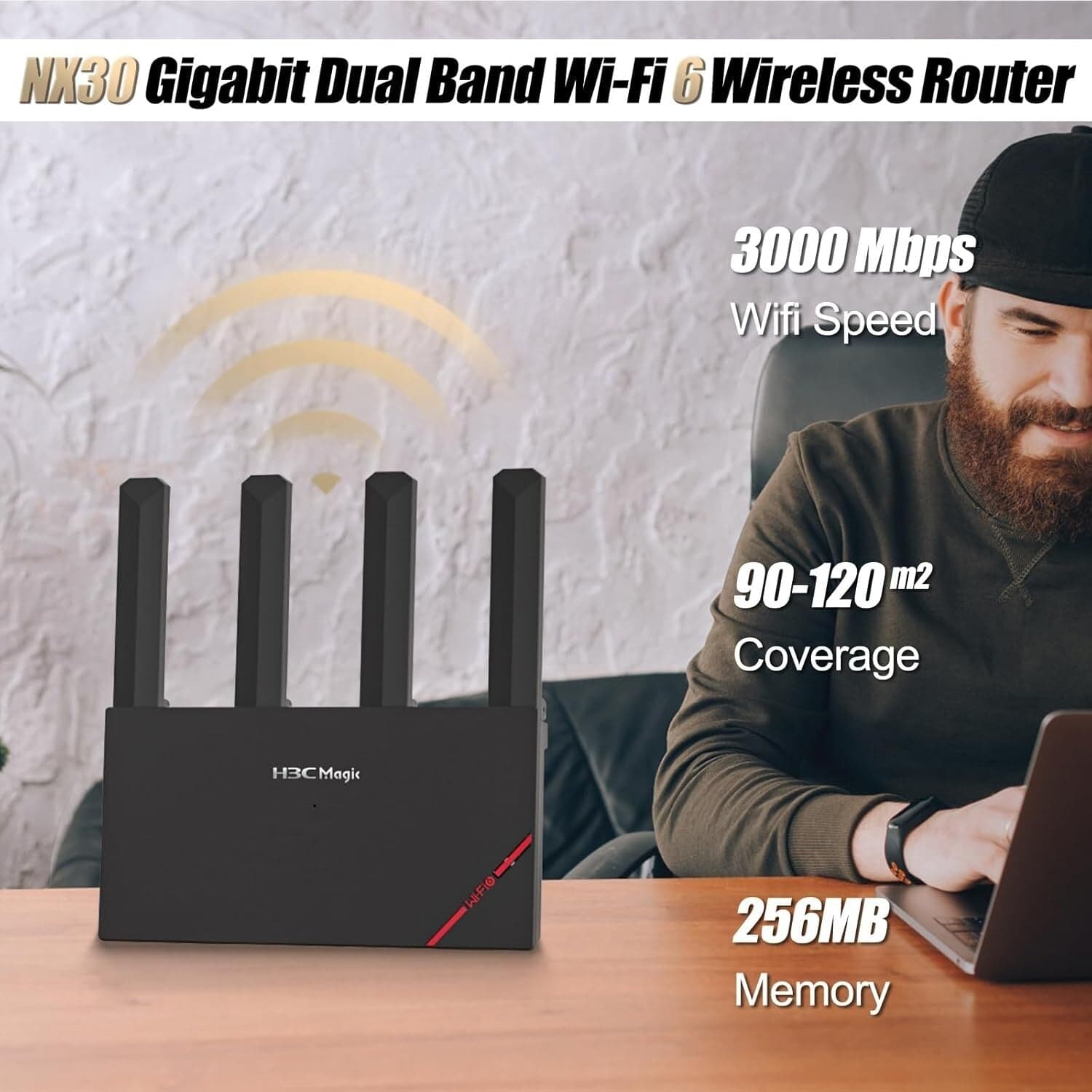 Router WLAN H3C Magic NX30 Wi-Fi 6 2402 Mbps 5 GHz, 574 Mbps 2,4 GHz,1 porta WAN in  CL Store - Battipaglia, commercioVirtuoso.it