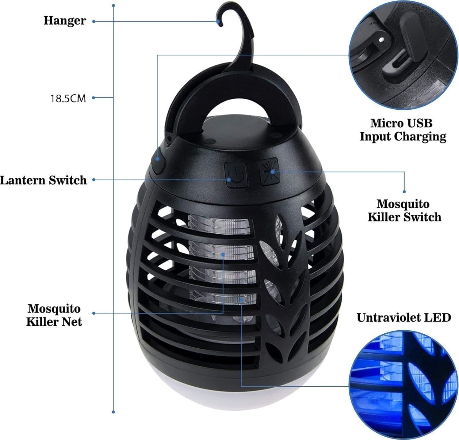 Lampada antizanzare campeggio per esterni con batteria ricaricabile USB 2 in 1 in Zanzariere elettriche CL Store - Battipaglia, commercioVirtuoso.it