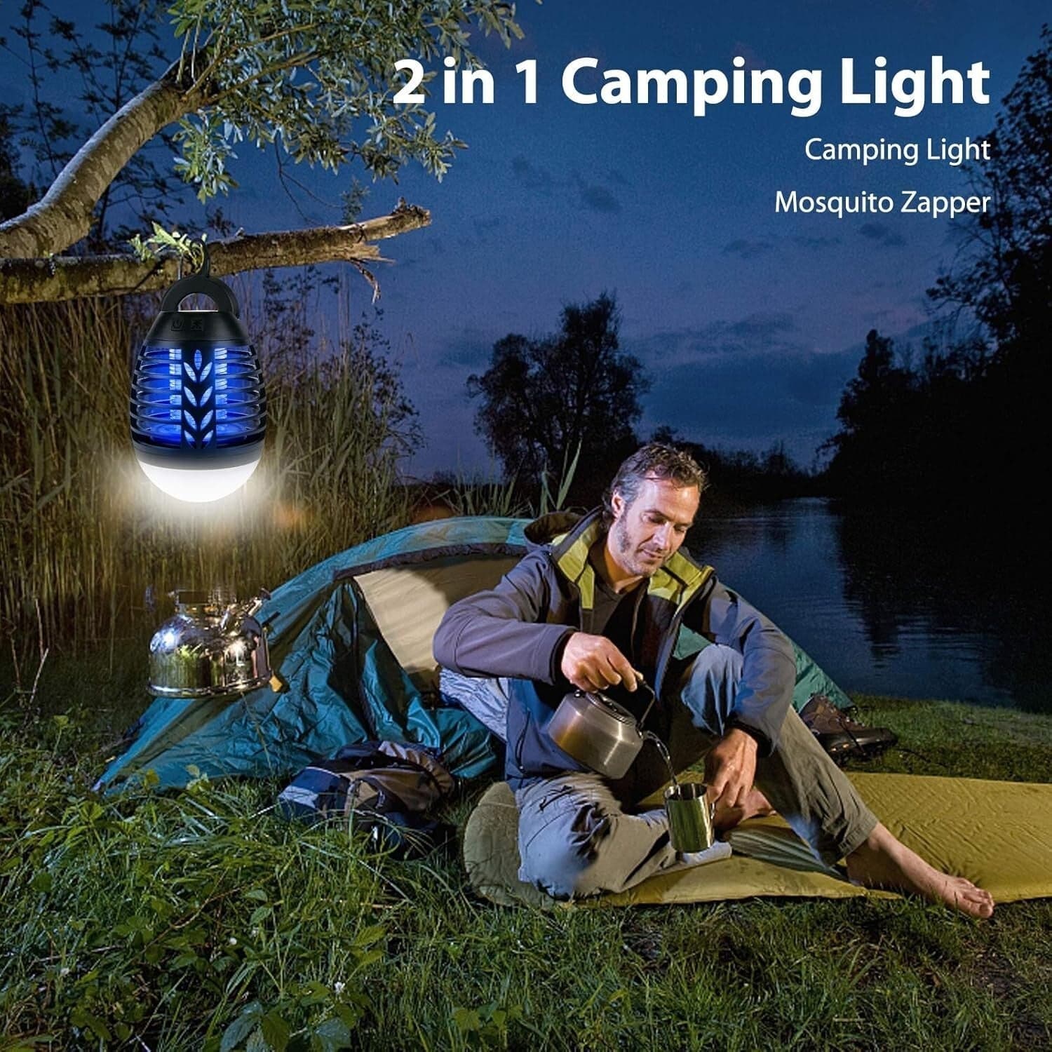 Lampada antizanzare campeggio per esterni con batteria ricaricabile USB 2 in 1 in Zanzariere elettriche CL Store - Battipaglia, commercioVirtuoso.it