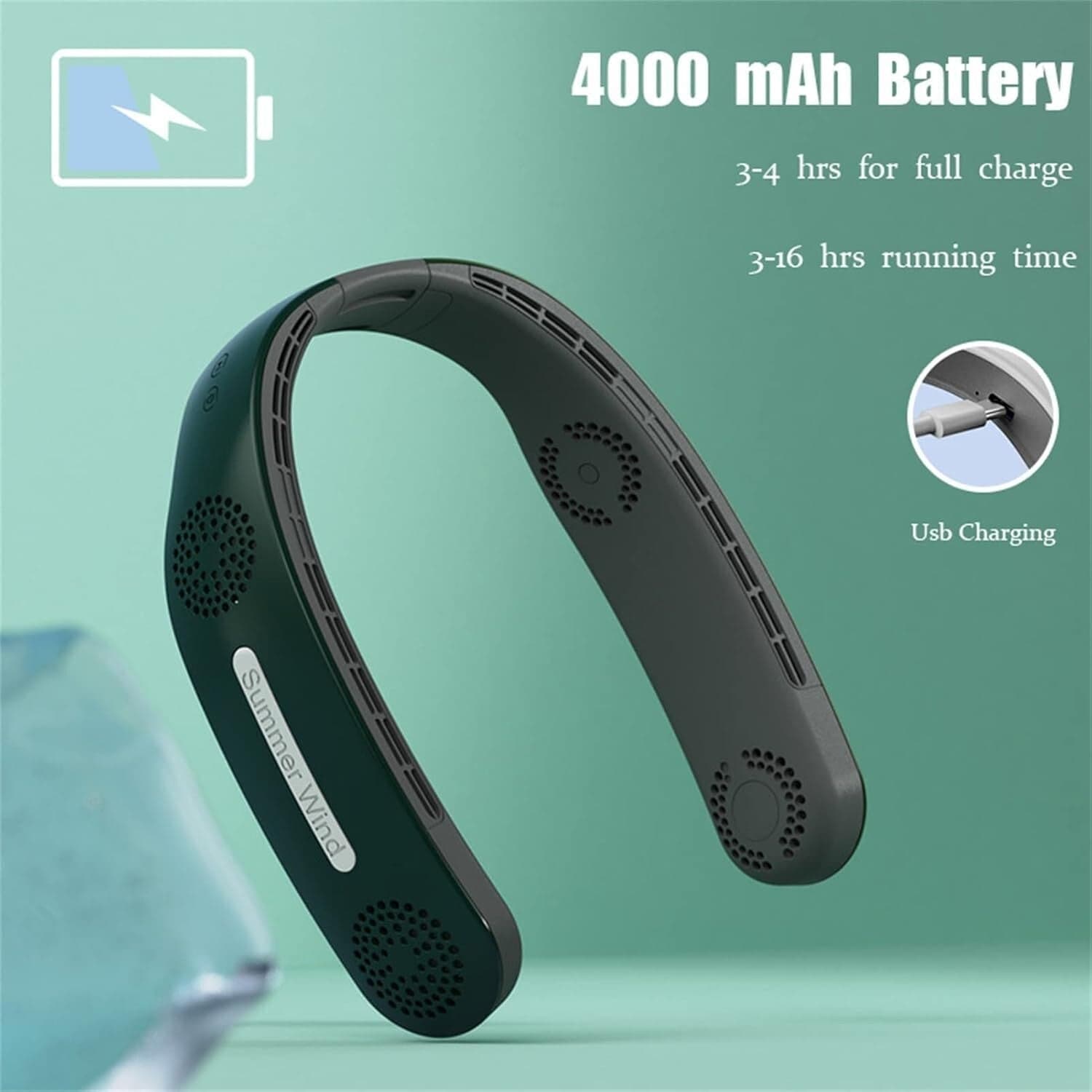 Mini ventilatore da collo senza lama a mani libere 4000 mAh USB in  CL Store - Battipaglia, commercioVirtuoso.it
