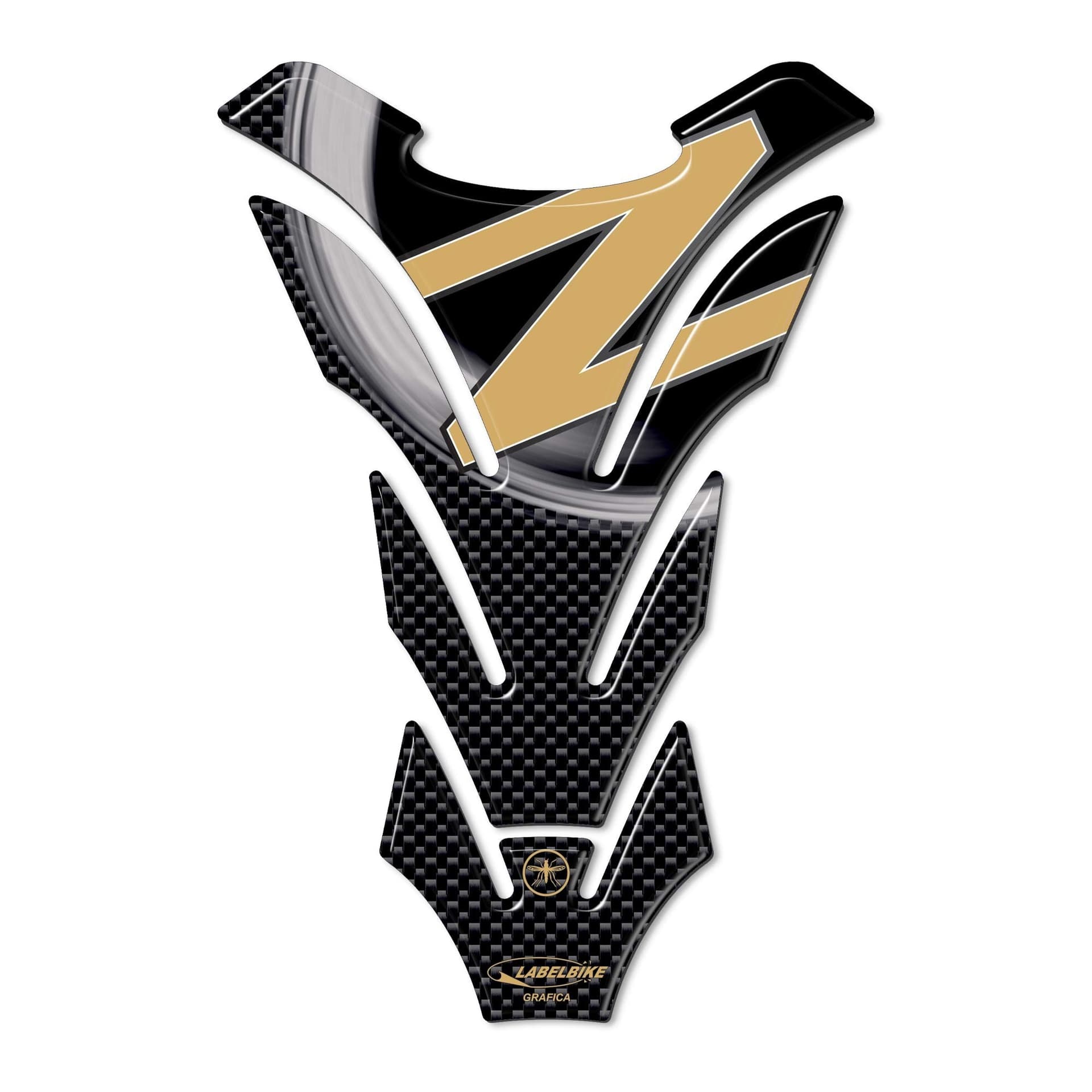 PARASERBATOIO STICKER 3D SERBATOIO compatibile per MOTO KAWASAKI Z750 Z1000 oro in Paraserbatoio LabelBike - Bibbiano, commercioVirtuoso.it