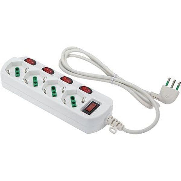 Multipresa Bipasso Sch con 4 Int.lum Retail Fme Bianco 2 Pezzi