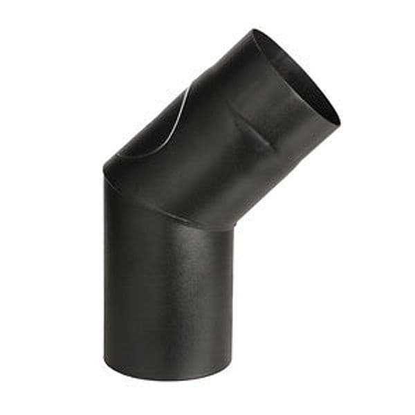 Curva Porcellanata 45 con Ispez D 15 cm Nero Opaco Top