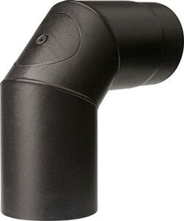 Curva Porcellanata 90 con Ispez D 12 cm Nero Opaco Top