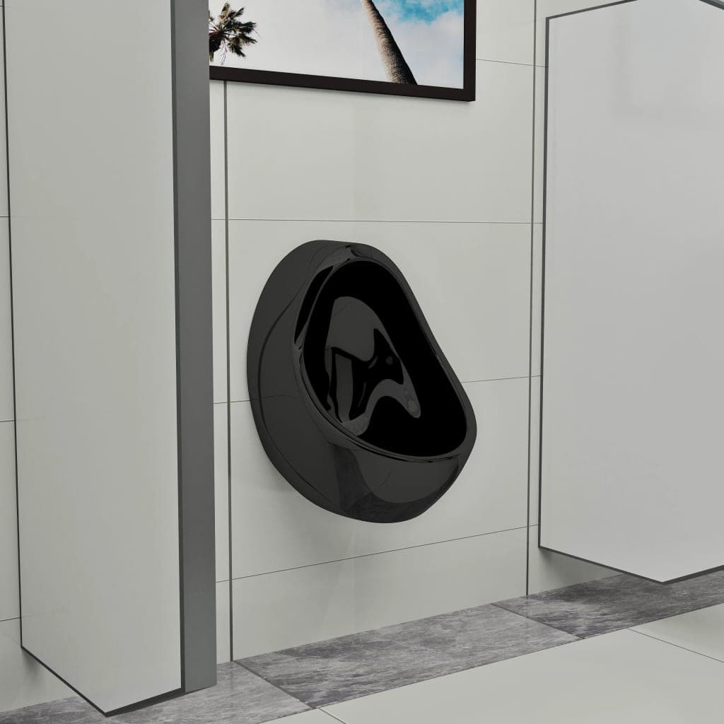 Orinatoio WC Sospeso con Sciacquone Alto in Ceramica Colore Nero 33x31x48 cm in Toilette a un pezzo Esplodia - Napoli, commercioVirtuoso.it