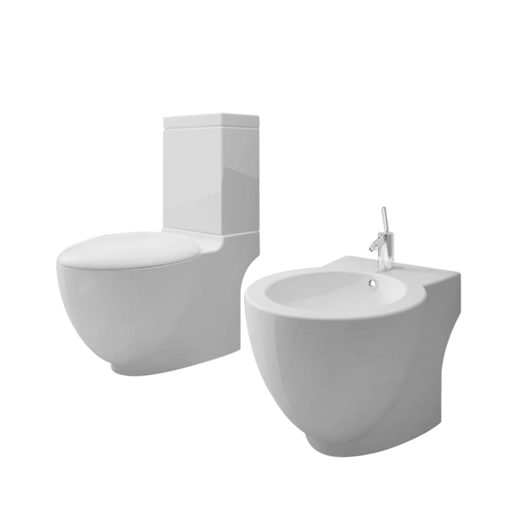 Set WC e Bidet da Bagno con Piede in Ceramica Colore Bianco Chiusura Delicata in Vasi WC Esplodia - Napoli, commercioVirtuoso.it