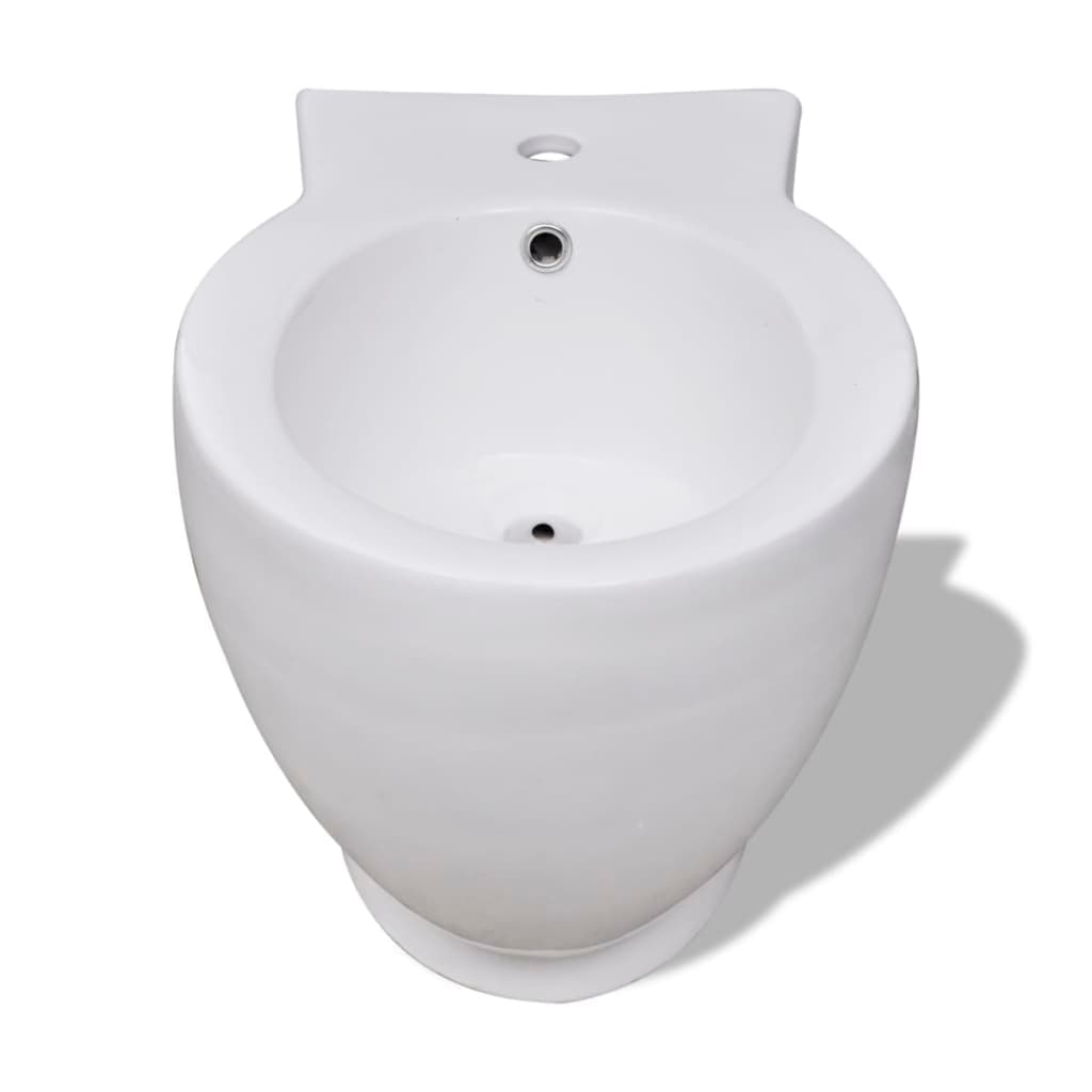 Bidè da Bagno Rotondo in Ceramica Alta Qualità con Piede Bianco Design Moderno in Bidet Esplodia - Napoli, commercioVirtuoso.it