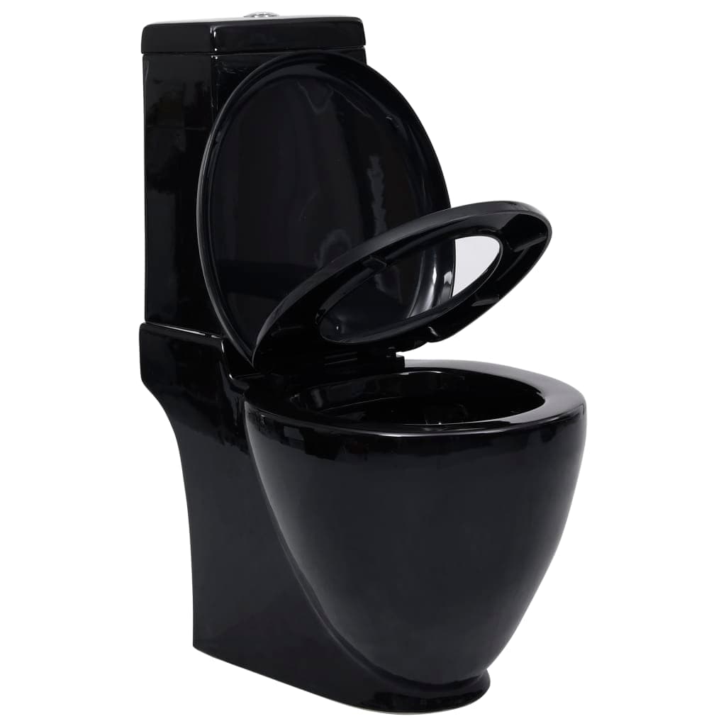 Vaso WC in Ceramica Sanitario da Bagno Rotondo Base con Scarico Colore Nero in Vasi WC Esplodia - Napoli, commercioVirtuoso.it