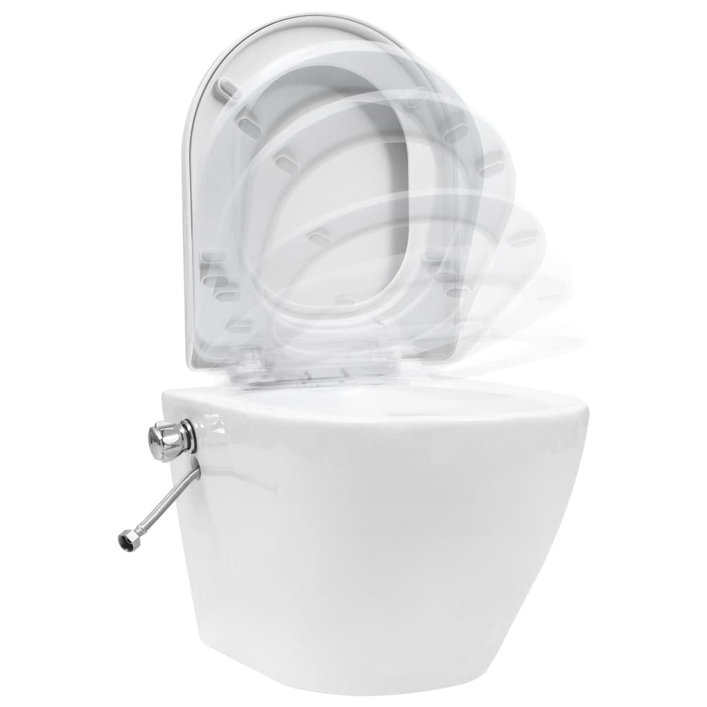 Toilette senza Bordo Sospesa Funzione Bidet in Ceramica Bianca Aggancio Nascosto in Toilette a un pezzo Esplodia - Napoli, commercioVirtuoso.it