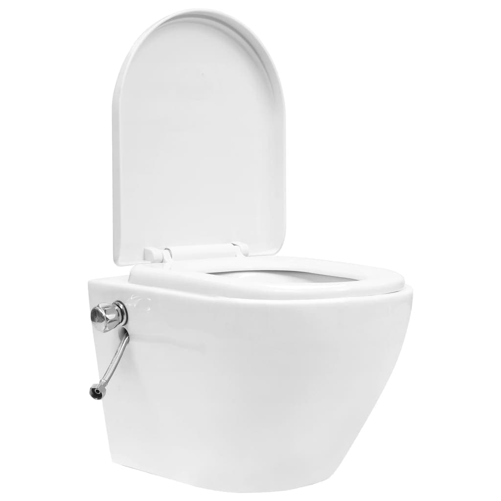 Toilette senza Bordo Sospesa Funzione Bidet in Ceramica Bianca Aggancio Nascosto in Toilette a un pezzo Esplodia - Napoli, commercioVirtuoso.it