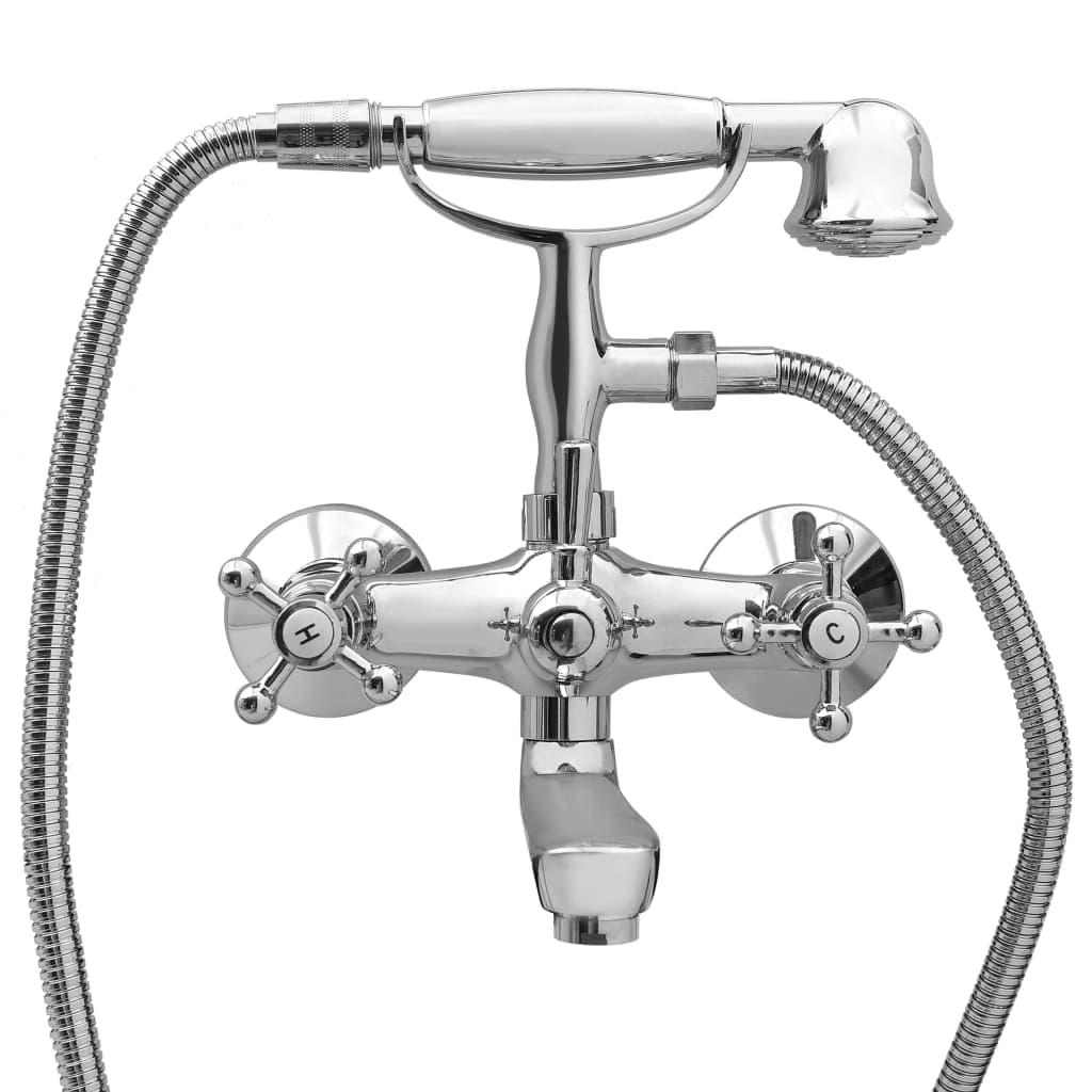 Rubinetto Vasca a 2 Maniglie con Soffione Doccia a Mano Cromato Retro in Rubinetti per vasca Esplodia - Napoli, commercioVirtuoso.it