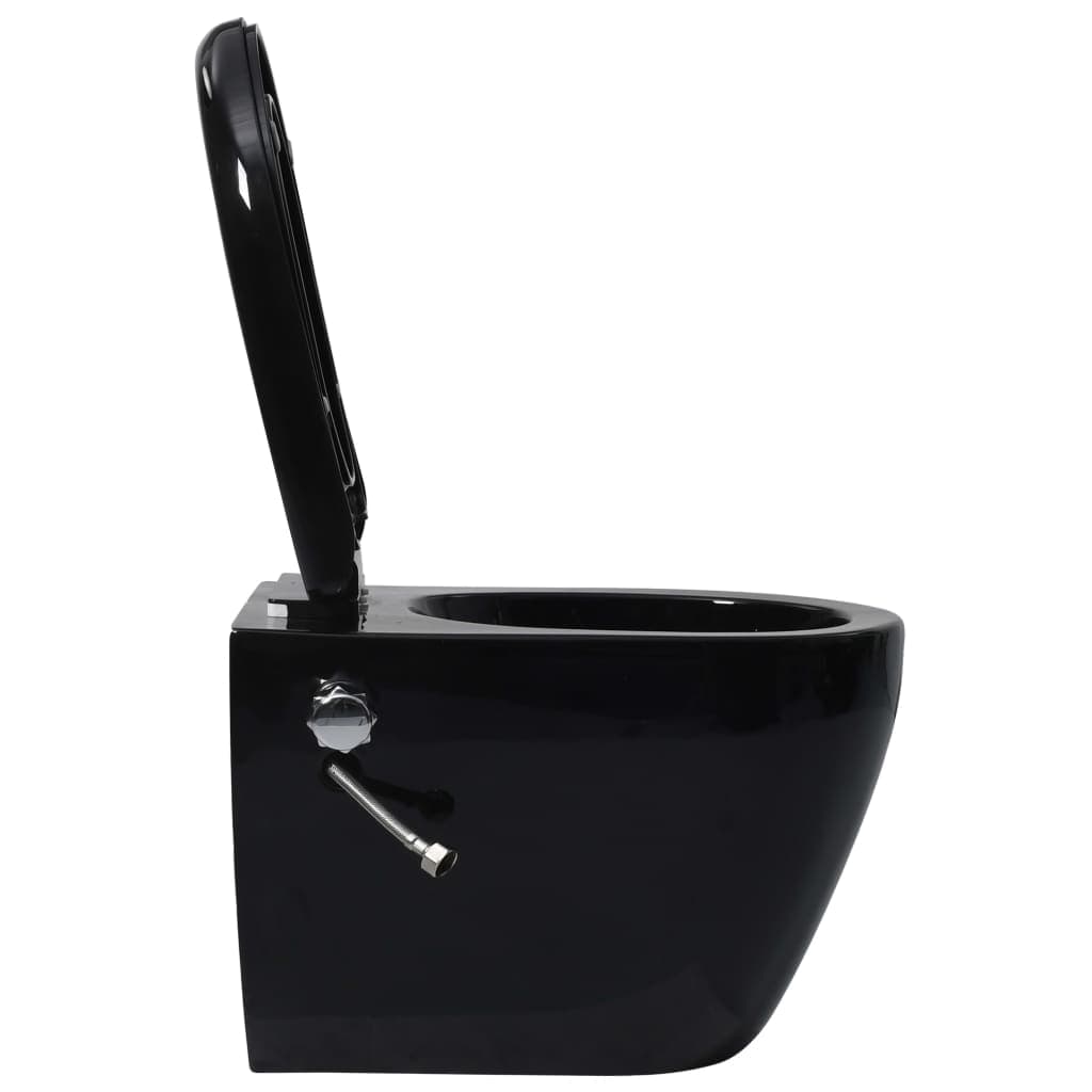 Toilette senza Bordo Sospesa Funzione Bidet Ceramica Nera Chiusura Ammortizzata in Toilette a un pezzo Esplodia - Napoli, commercioVirtuoso.it