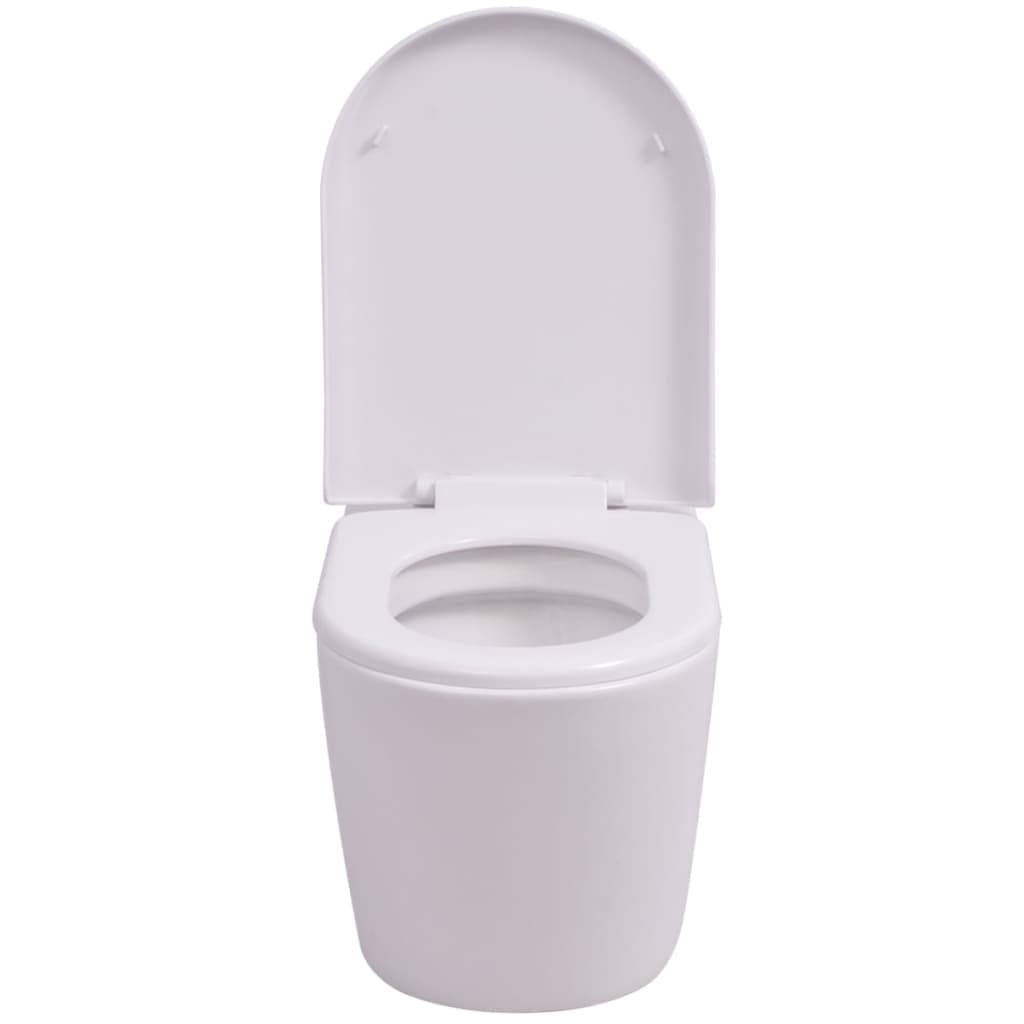 Toilette WC Sospeso in Ceramica Colore Bianco Chiusura Ammortizzata 56x36x34 cm in Vasi WC Esplodia - Napoli, commercioVirtuoso.it