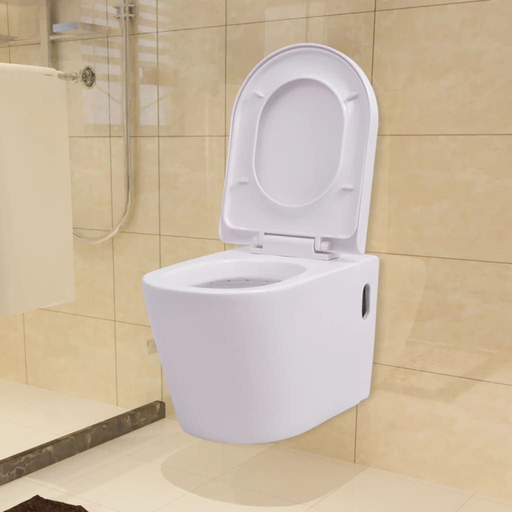 WC a Muro con Sciacquone Nascosto in Ceramica Bianco 56 x 36 x 34 cm in Vasi WC Esplodia - Napoli, commercioVirtuoso.it