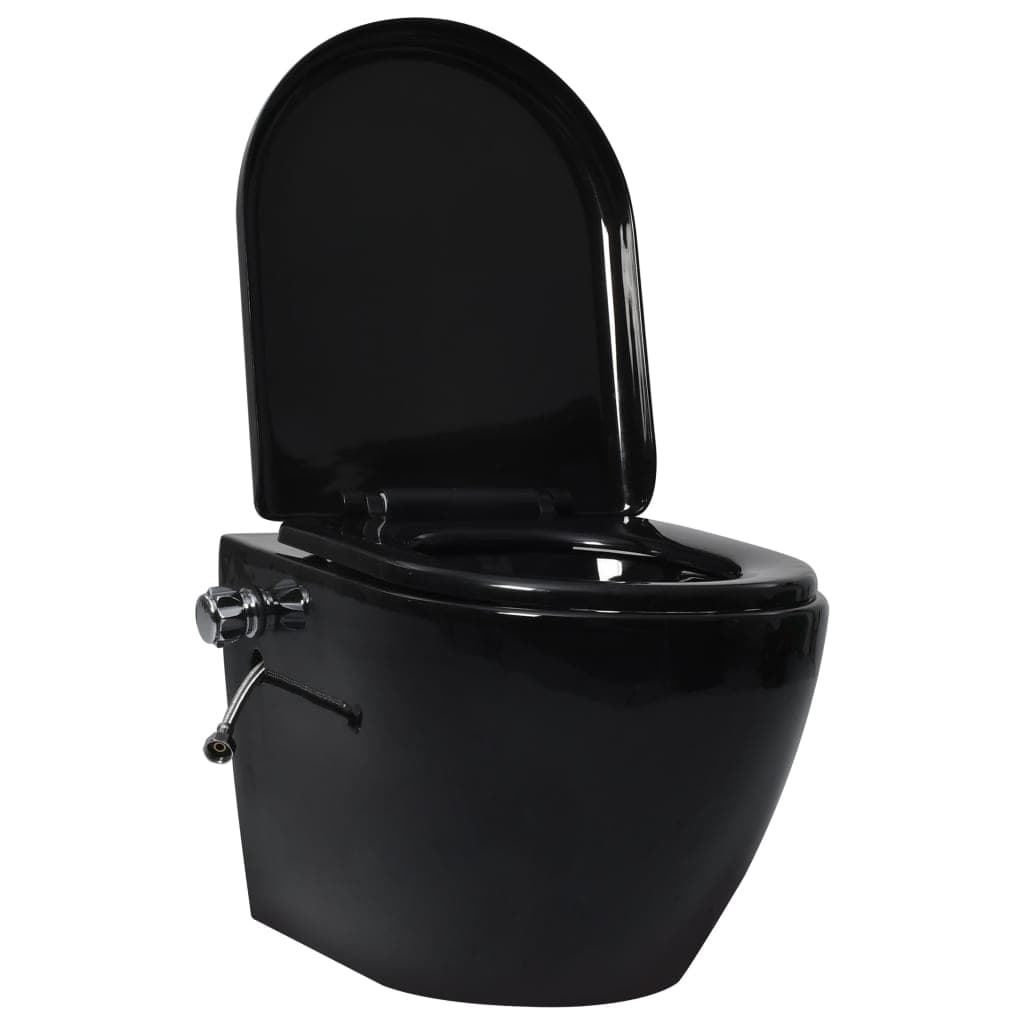 Toilette WC Bagno Senza Bordi Muro con Cassetta Scomparsa in Ceramica Nera in Vasi WC Esplodia - Napoli, commercioVirtuoso.it