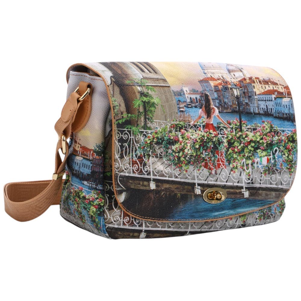 YNot borsa a tracolla flap bag stampa Flowers Canal YES631S4 in Borse a tracolla Prodotti di Classe - Nocera Superiore, commercioVirtuoso.it