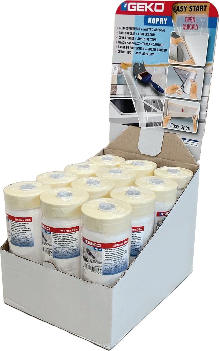 Film Per Mascheratura + Nastro Adesivo Cm.140 X 33 Mt Espositore 12 Pezzi in Nastro per mascheratura BricoGo - Marano di Napoli, commercioVirtuoso.it