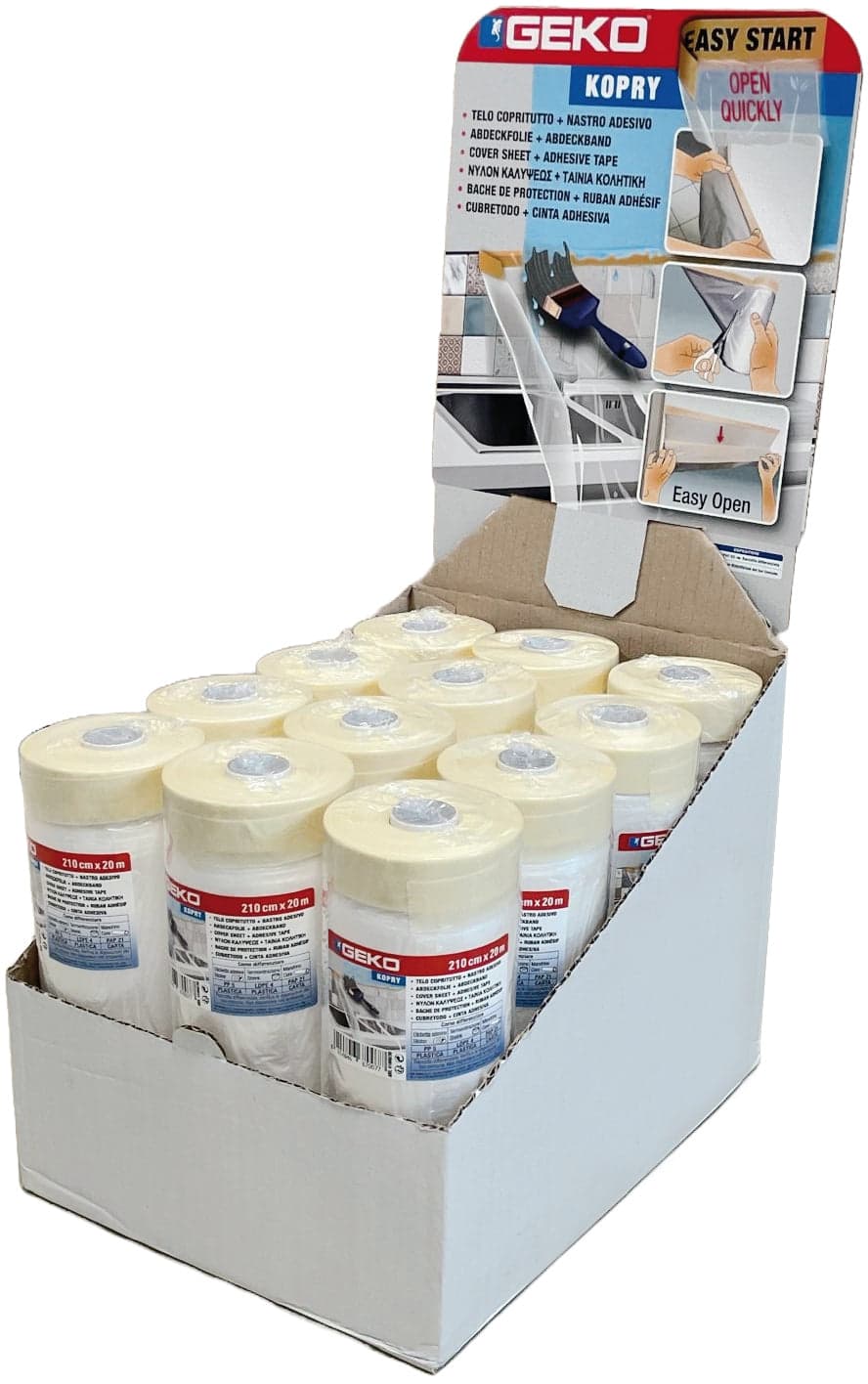 Film Per Mascheratura + Nastro Adesivo Cm.140 X 33 Mt Espositore 12 Pezzi in Nastro per mascheratura BricoGo - Marano di Napoli, commercioVirtuoso.it