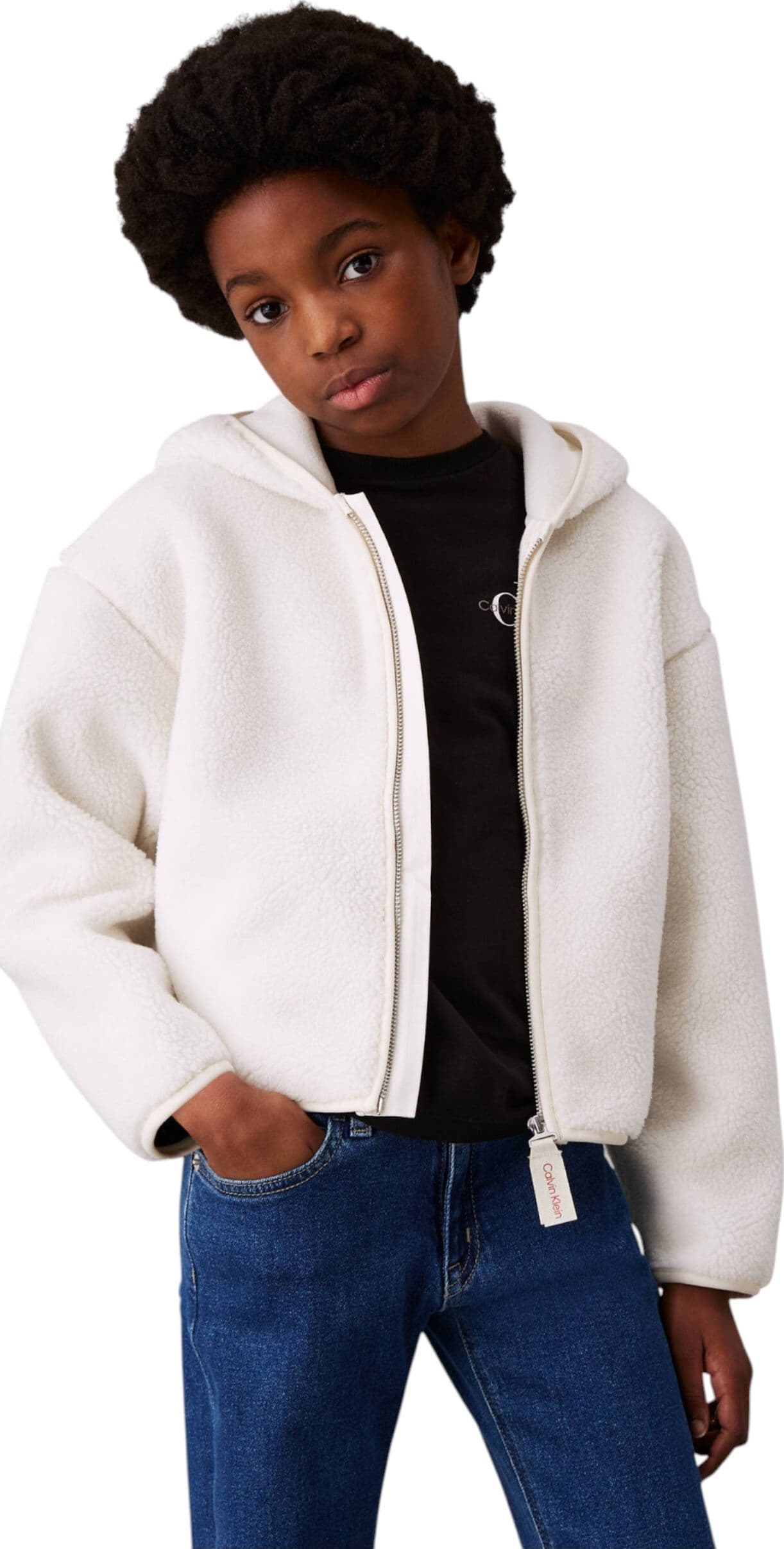 calvin klein Felpa in pile Bambina Calvin Klein da bambino in Felpe con cappuccio Drestige - Casamassima, commercioVirtuoso.it