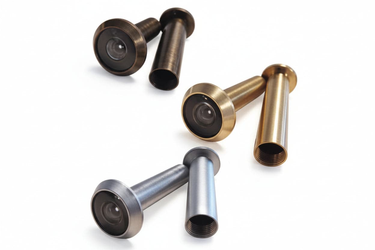 Spioncino Tondo in Ottone Ee ¸ 14 Mm, 50 mm 82, 180°, Lucido (12910 3 Pezzi
