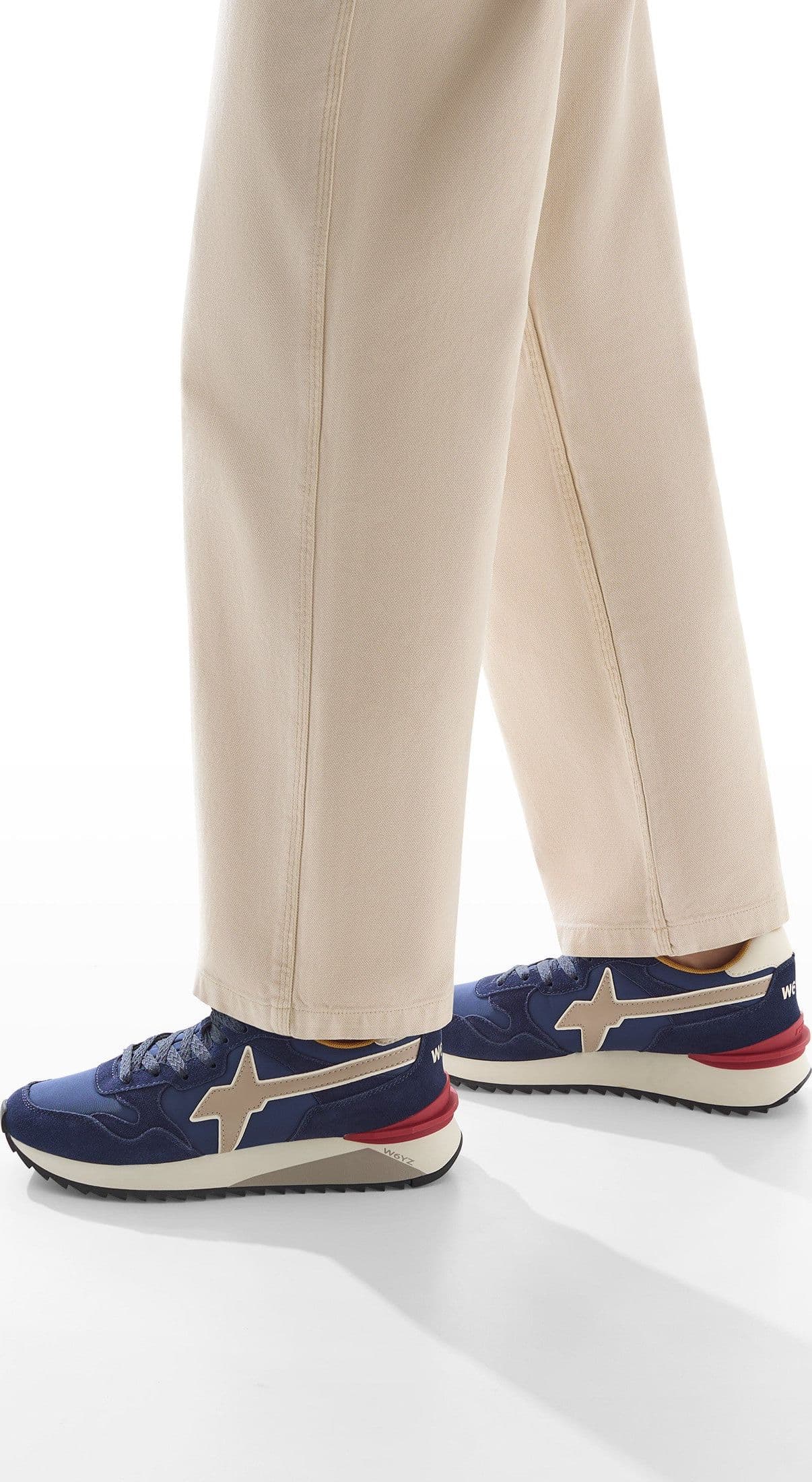 W6YZ Sneakers Uomo YAK-M 2015185262C52 Navy-Beige da uomo in Sneaker casual Drestige - Casamassima, commercioVirtuoso.it