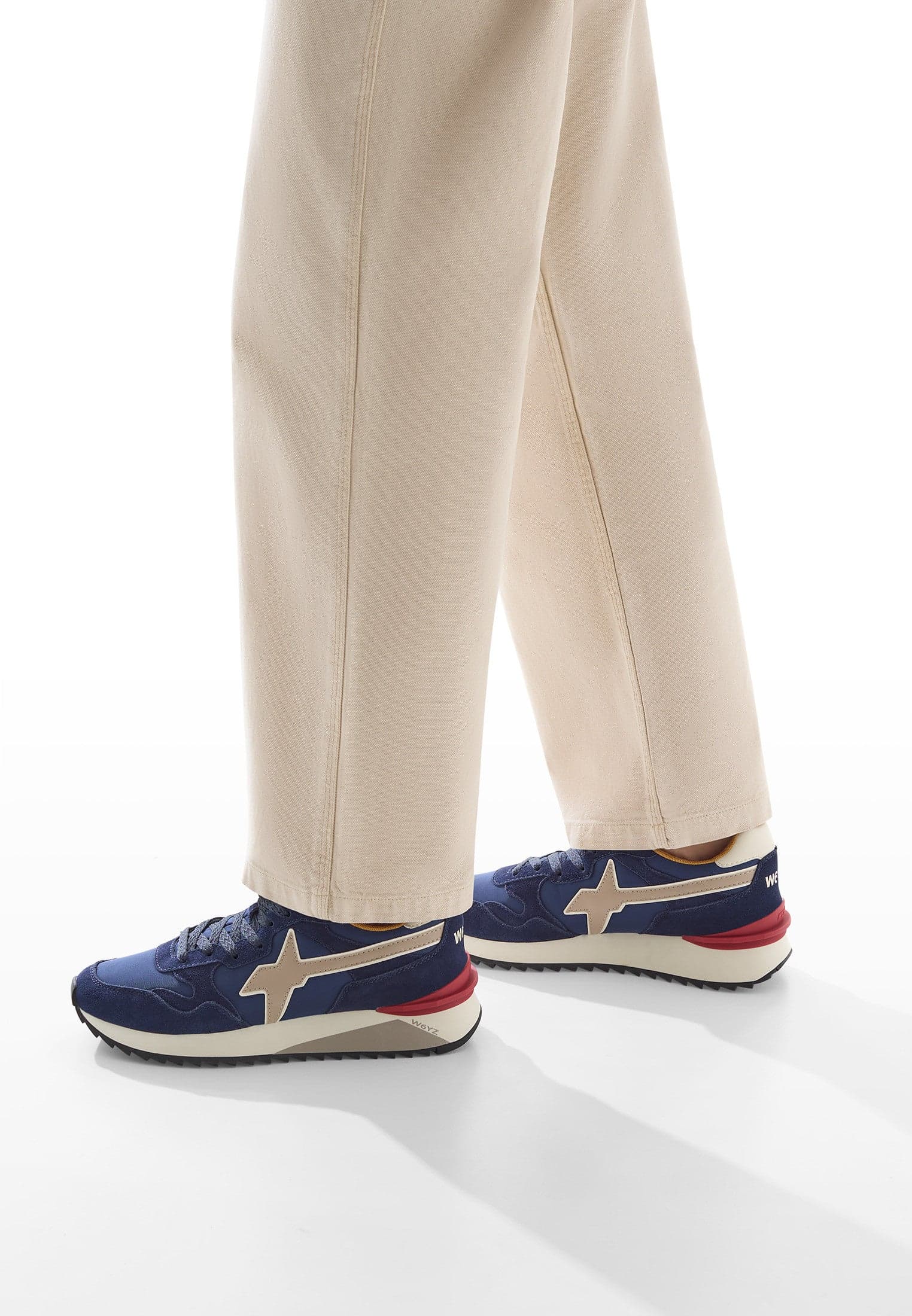 W6YZ Sneakers Uomo YAK-M 2015185262C52 Navy-Beige da uomo in Sneaker casual Drestige - Casamassima, commercioVirtuoso.it