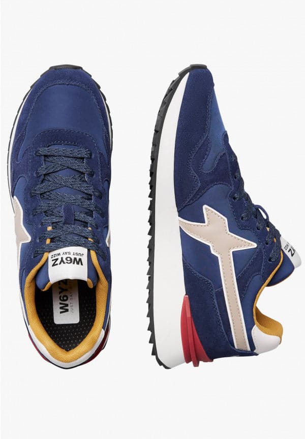 W6YZ Sneakers Uomo YAK-M 2015185262C52 Navy-Beige da uomo in Sneaker casual Drestige - Casamassima, commercioVirtuoso.it