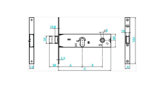 Yale 870.02 E70 Serratura Profilati 16 Mm S/Cil C.970.02- 1,0 Pz in Serrature a incastro BricoGo - Marano di Napoli, commercioVirtuoso.it