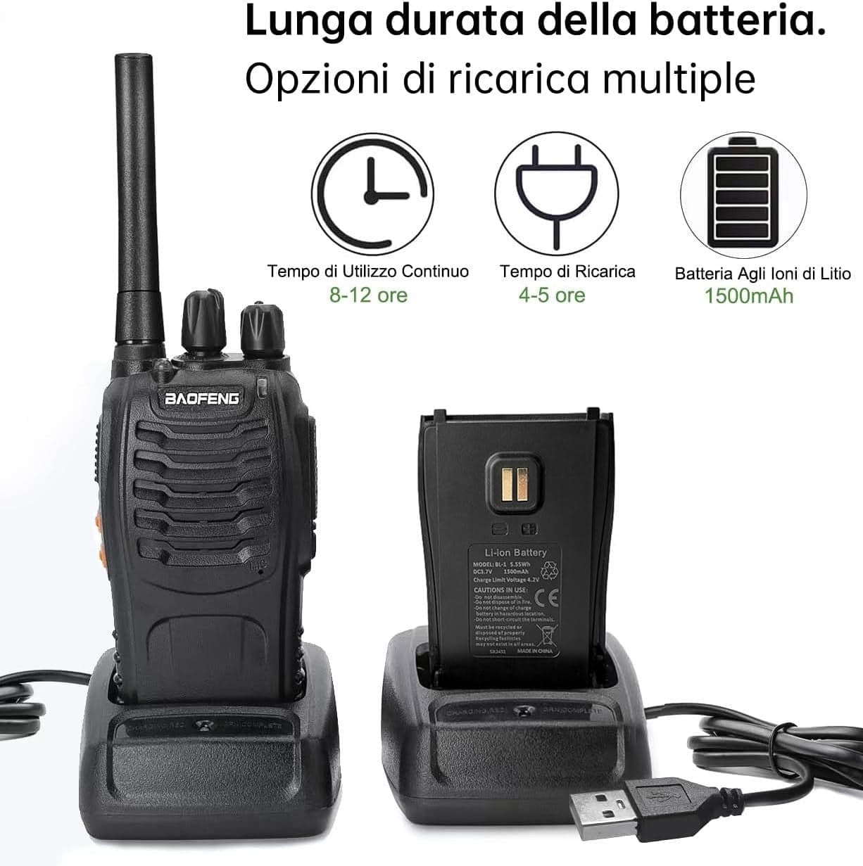 Baofeng Walkie Talkie PMR Radio Ricetrasmittente a lungo raggio Portatile USB in Ricetrasmettitori CL Store - Battipaglia, commercioVirtuoso.it