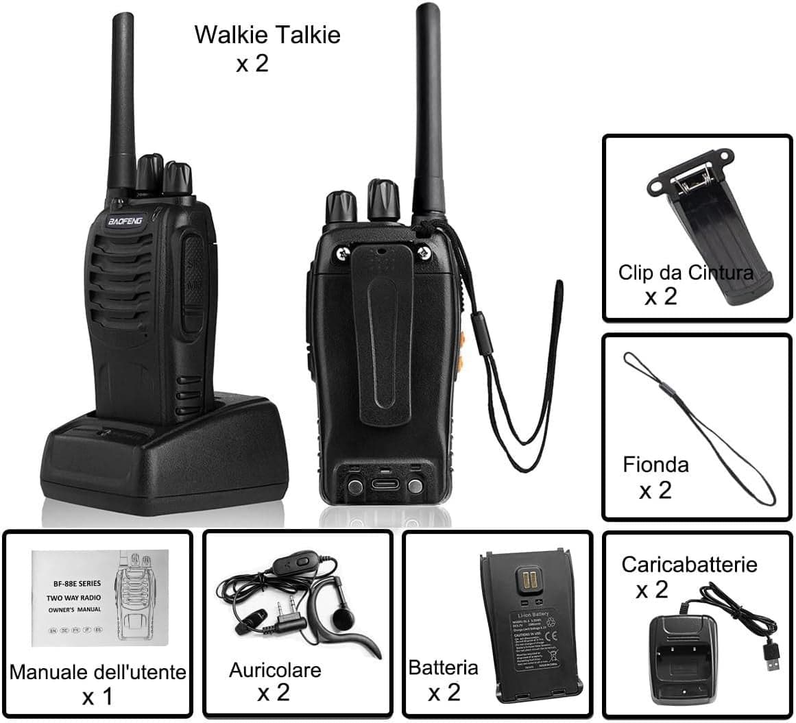 Baofeng Walkie Talkie PMR Radio Ricetrasmittente a lungo raggio Portatile USB in Ricetrasmettitori CL Store - Battipaglia, commercioVirtuoso.it