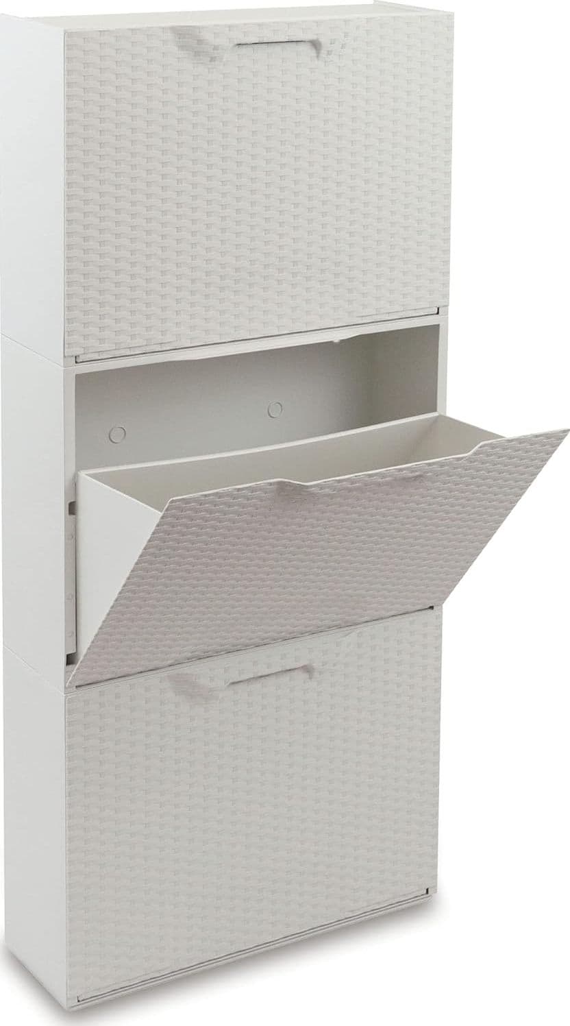 Scarpiera Modulare Rattan In Plastica Bianco Cm 51X17,3 H.Cm 40,1 Agganciabile, Componibile E Incastrabile in Scaffali portascarpe BricoGo - Marano di Napoli, commercioVirtuoso.it