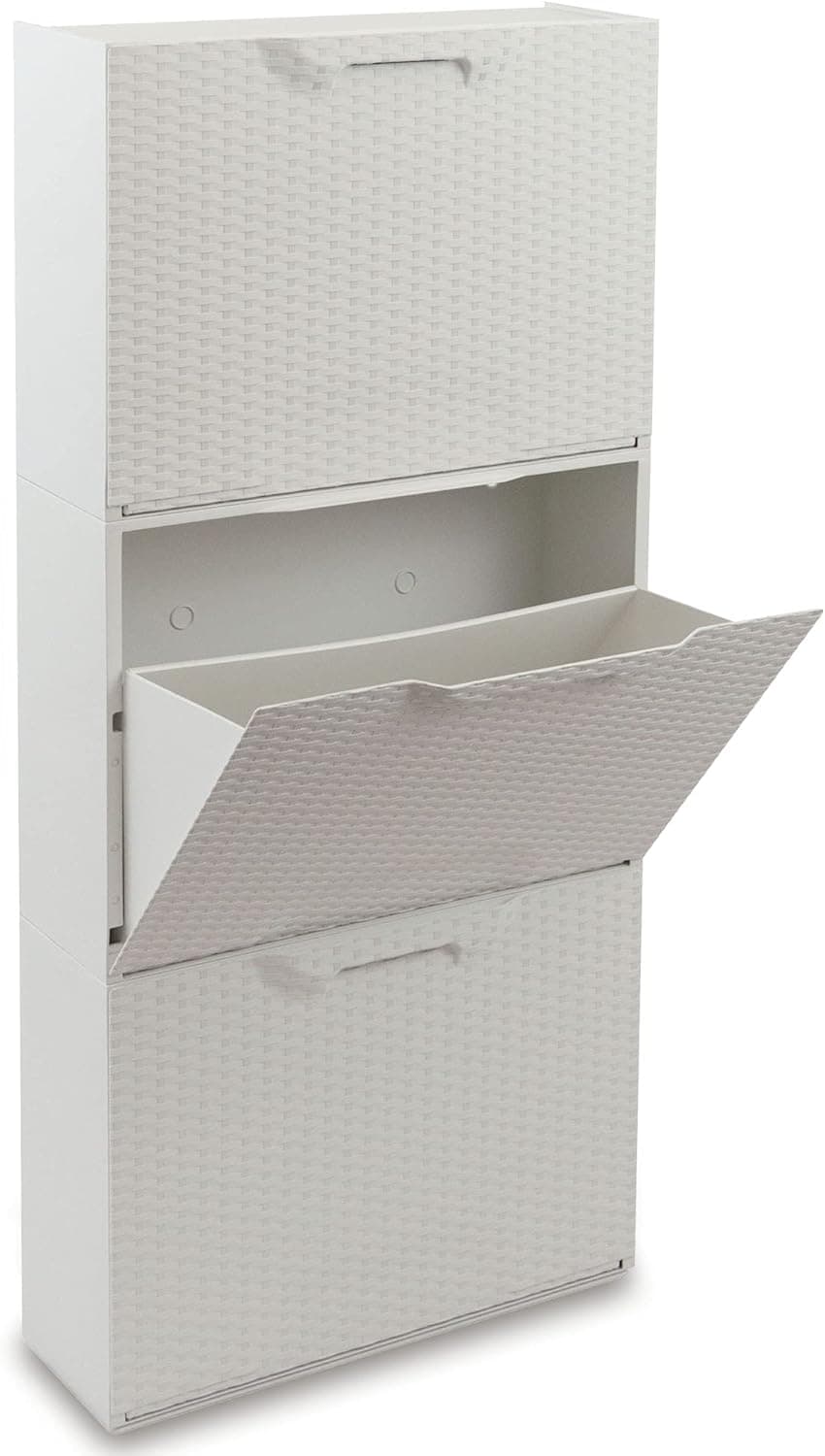 Scarpiera Modulare Rattan In Plastica Bianco Cm 51X17,3 H.Cm 40,1 Agganciabile, Componibile E Incastrabile in Scaffali portascarpe BricoGo - Marano di Napoli, commercioVirtuoso.it