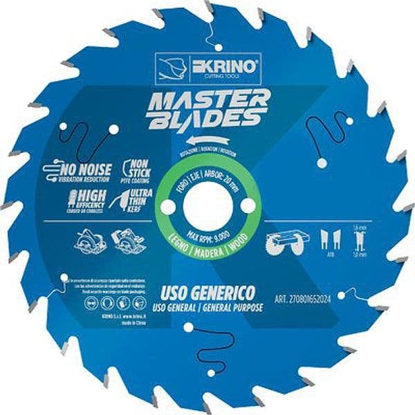 Lama Circolare Taglio per Legno Master Blades Krino Denti 80 250 x 30 mm