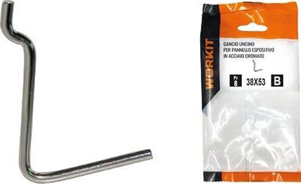 Gancio Uncino Acciaio Self Workit 38 x 53 mm 10 Pezzi