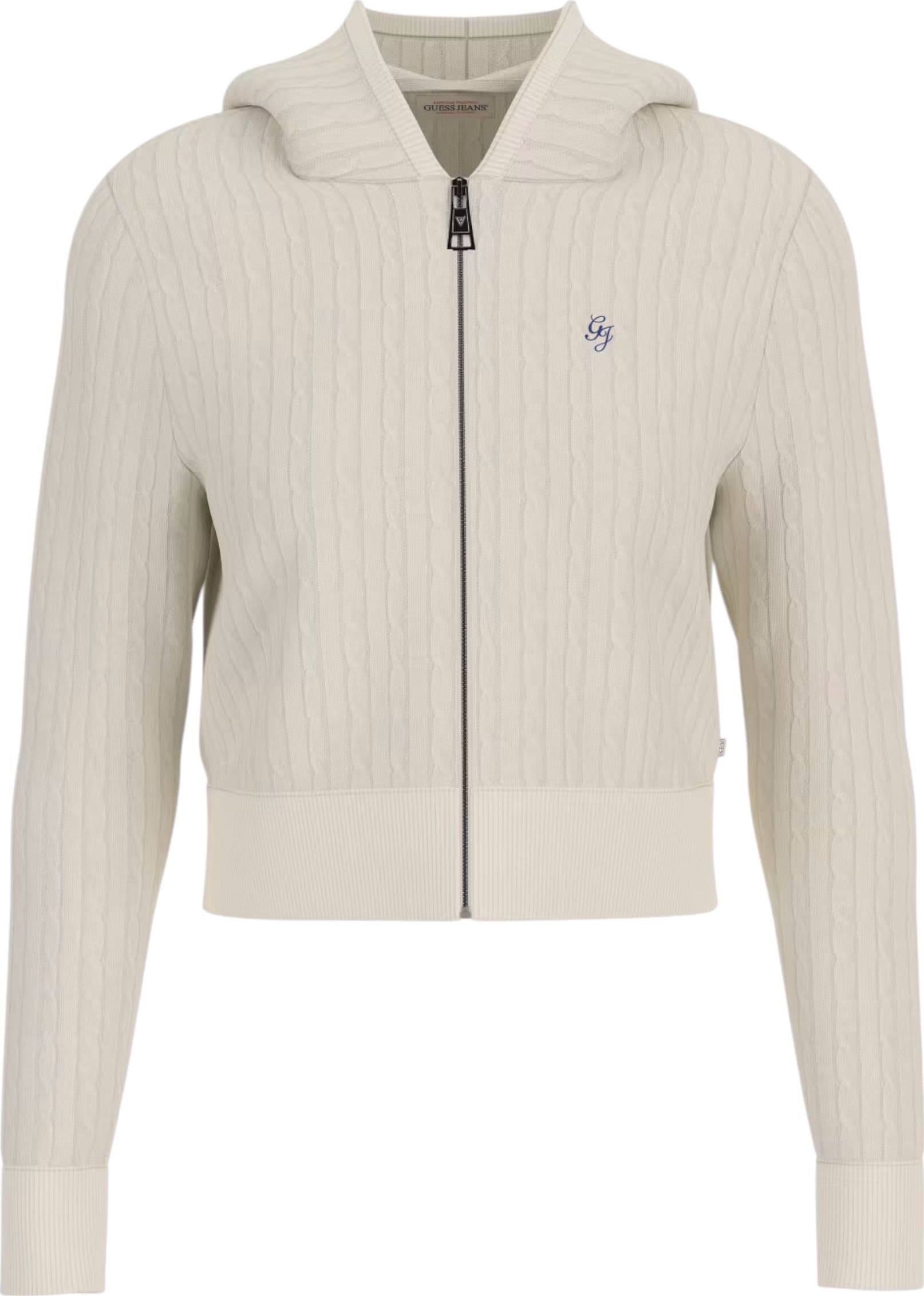 GUESS JEANS Cardigan in maglia a trecce con cappuccio Donna Guess Jeans da donna in Cardigan Drestige - Casamassima, commercioVirtuoso.it