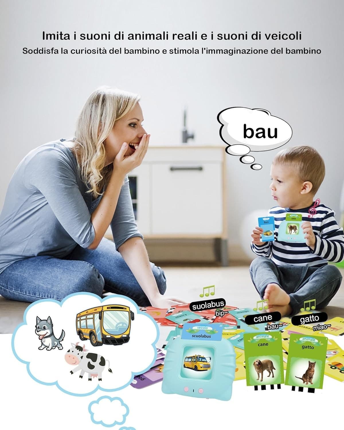 Schede didattiche parlanti giocattoli per bambini da 1 a 12 anni 224 parole in Flash Card CL Store - Battipaglia, commercioVirtuoso.it