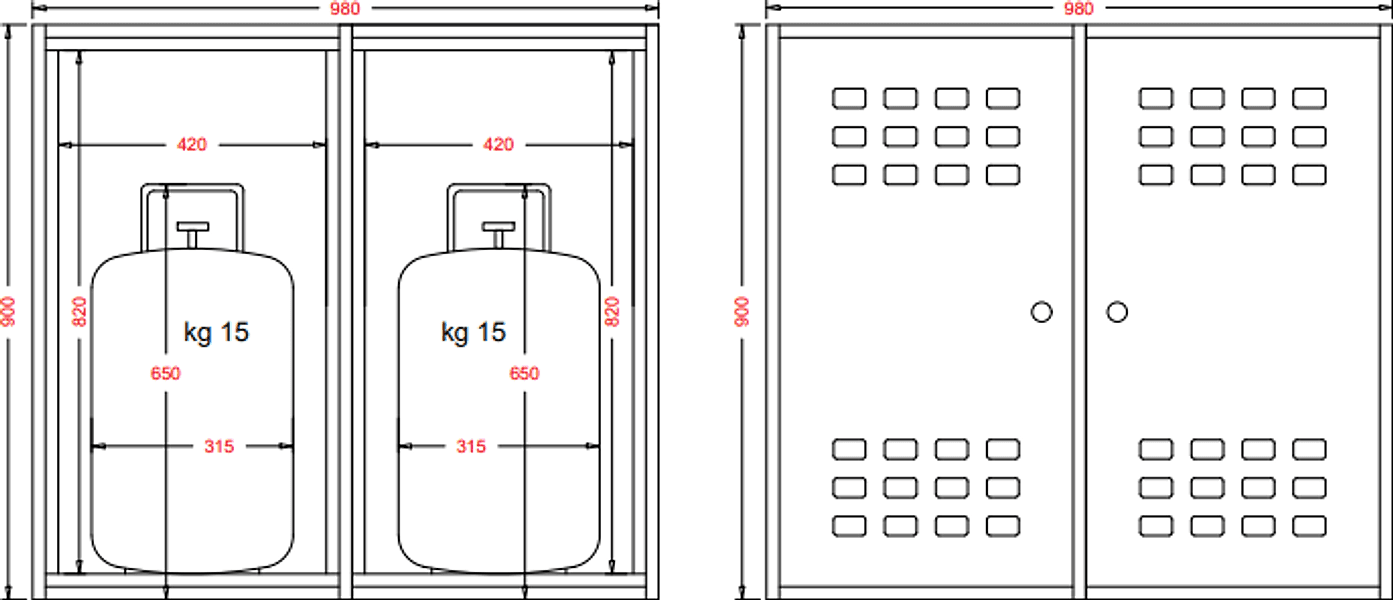 Cassetta Da Esterno Per 2 Bombole Gas Da 15 Kg In Lamiera Zincata – 90X98X42 Cm in Armadi a chiave BricoGo - Marano di Napoli, commercioVirtuoso.it