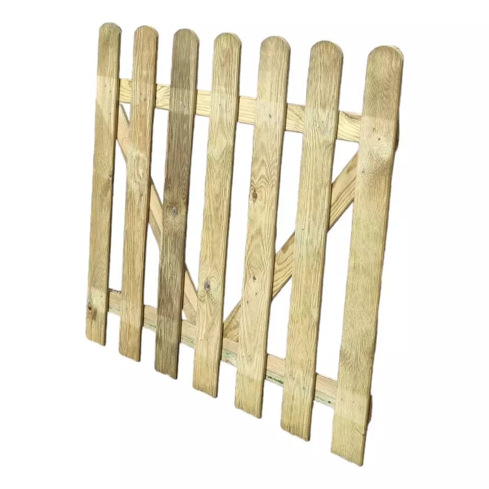 Cancello Steccato In Legno Recinzione 100 X 80 Cm 6 Lamelle 15X90 Mm In Pino Impregnato in Cancelli ad anta battente BricoGo - Marano di Napoli, commercioVirtuoso.it