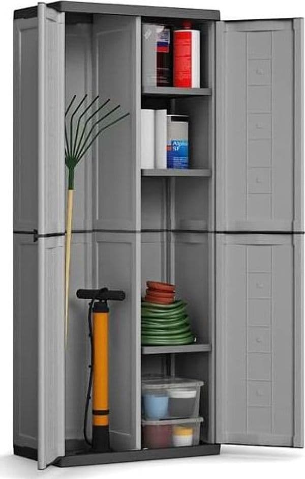 Armadio Portascope Keter Jolly Esterno Interno 68X39X166 Cm Grigio Con Ripiani Regolabili in Armadietti e credenze BricoGo - Marano di Napoli, commercioVirtuoso.it