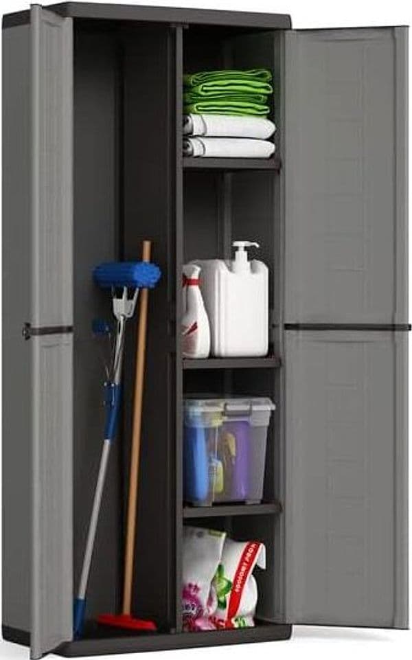 Armadio Portascope Keter Jolly Esterno Interno 68X39X166 Cm Grigio Con Ripiani Regolabili in Armadietti e credenze BricoGo - Marano di Napoli, commercioVirtuoso.it
